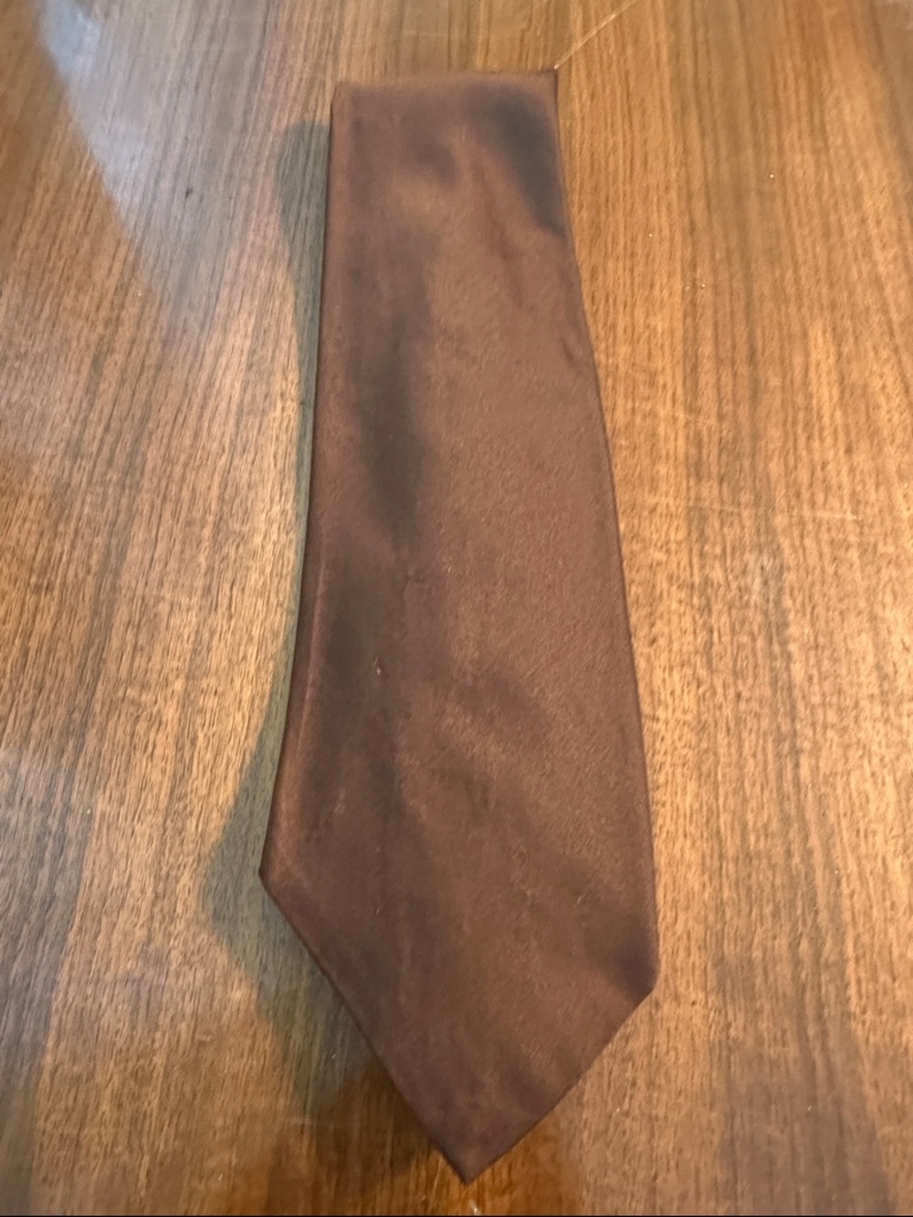 Vintage 70s Tie Rack Store Brand‎ Solid Brown Silk/Rayon Wide Tie